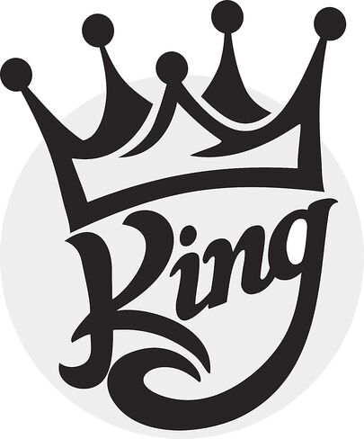 Magnet Simple Royal King Calligraphy with Crown Icon Magnetic Vinyl Magnet Bumper Sticker (4" Tall) in Saudi Arabia
