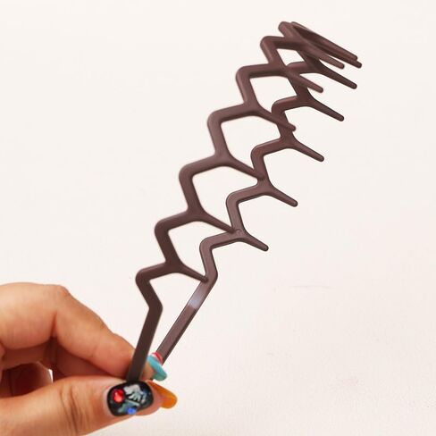 Zigzag Hair Headbands for Women 6-Pack Non-Slip Wave Comb Hairband, 6-Pack, Black and Brown (mix color, average size) in Saudi Arabia