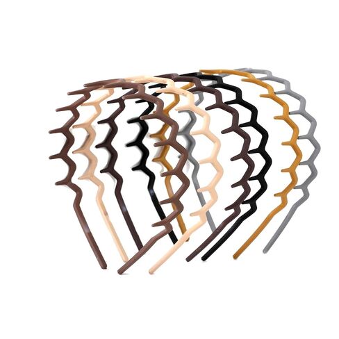 Zigzag Hair Headbands for Women 6-Pack Non-Slip Wave Comb Hairband, 6-Pack, Black and Brown (mix color, average size) in Saudi Arabia