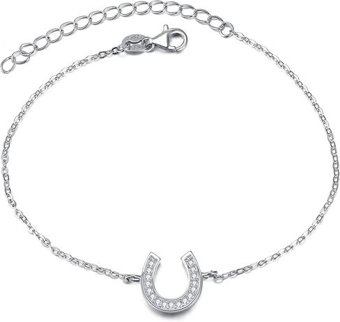 EVER FAITH 925 Sterling Silver Gorgeous CZ Daily Lucky Horseshoe Adjustable Link Bracelet Hand Chain for Woman in Saudi Arabia