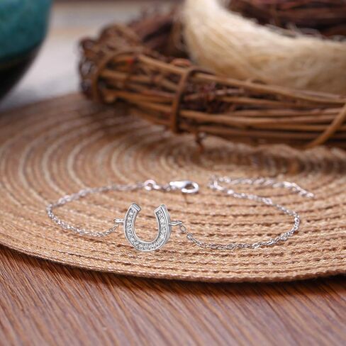 EVER FAITH 925 Sterling Silver Gorgeous CZ Daily Lucky Horseshoe Adjustable Link Bracelet Hand Chain for Woman in Saudi Arabia
