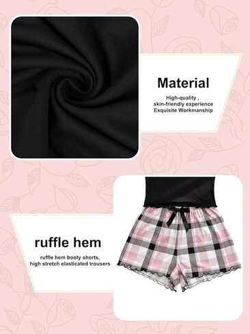 Women Cami Sleepwear Set, Printed Two-Piece Sleepwear, Spaghetti Strap Top and Shorts, Loungewear Set for Women in Kuwait