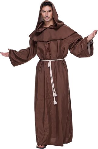 EraSpooky Adult Men Friar Medieval Hooded Robe Monk Renaissance Priest Costume in Saudi Arabia