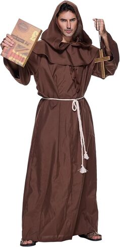 EraSpooky Adult Men Friar Medieval Hooded Robe Monk Renaissance Priest Costume in Saudi Arabia