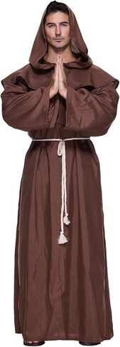 EraSpooky Adult Men Friar Medieval Hooded Robe Monk Renaissance Priest Costume in Saudi Arabia