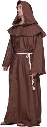 EraSpooky Adult Men Friar Medieval Hooded Robe Monk Renaissance Priest Costume in Saudi Arabia
