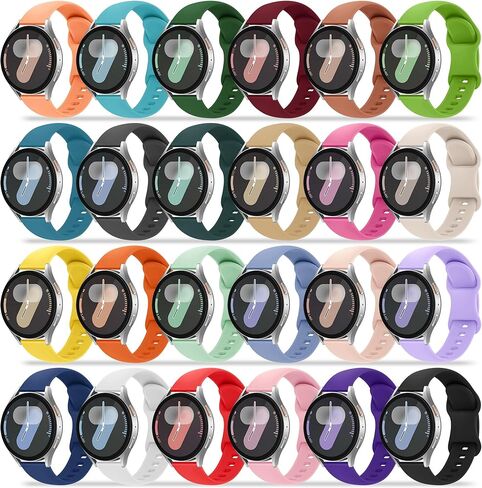 12 Pack Bands Compatible with Samsung Galaxy Watch 7 6 5 4 40mm 44mm/6 4 Classic 43mm 47mm 42mm 46mm/5 Pro 45mm/Active 2 Band, 20mm Soft Silicone Sport Replacement Strap for Women Men in Kuwait