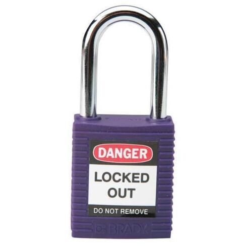 Brady Plastic Lockout/Tagout Padlock, Keyed Different, 1-3/4" Body Length, 1-1/2" Shackle Clearance, Red (Pack of 1) in Saudi Arabia