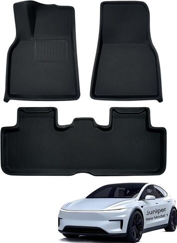 All-Weather Floor Mats for 2025-2026 Tesla Model Y Juniper - TPE Waterproof & Anti-Slip Car Mats, Custom Fit Full Coverage Interior Accessories (5-Seater) in Saudi Arabia