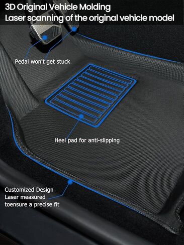All-Weather Floor Mats for 2025-2026 Tesla Model Y Juniper - TPE Waterproof & Anti-Slip Car Mats, Custom Fit Full Coverage Interior Accessories (5-Seater) in Saudi Arabia