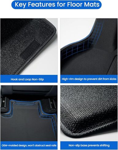 All-Weather Floor Mats for 2025-2026 Tesla Model Y Juniper - TPE Waterproof & Anti-Slip Car Mats, Custom Fit Full Coverage Interior Accessories (5-Seater) in Saudi Arabia