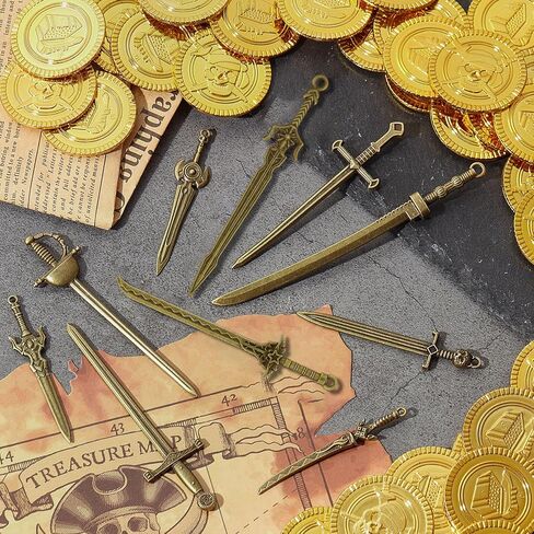 Hicarer 30 Pieces Antique Swords Knife Bookmark Sword Charms Pendants Bookmarks for Book Lovers Presents Reading Crafting DIY (Anti Brass) in Kuwait