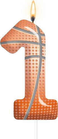 Basketball Birthday Candle Number 1 Basketball Candle Birthday Party Decoration Basketball Cake Topper for Boys Girls Reunions Themed Party Supplies (Number 1) in Saudi Arabia