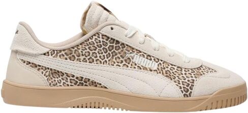 حذاء رياضي نسائي من PUMA Club 5V5 برباط وطبعة حيوانية كاجوال - أبيض in Kuwait