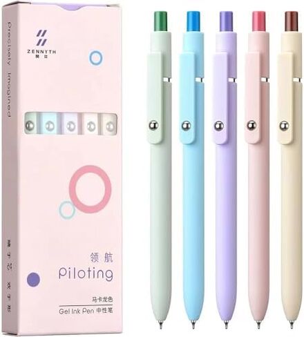 Zenith Zs12 Star Traveler Pens,Dry Quickly, Zennyth Zs12 Startraveler Aurora Accent Gel Ink Pen, Soft Grip Reduce Hand Fatigue, Zenith Gel Pens Smooth Writing (Retro color) in Saudi Arabia