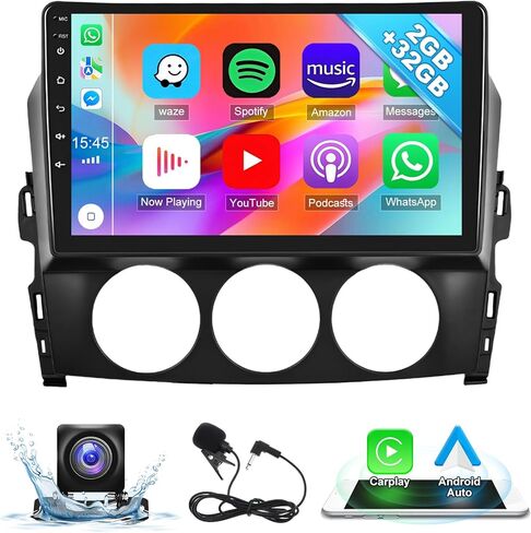 ستيريو سيارة أندرويد 13.0 مزدوج الدين لمازدا MX-5 2006-2021 9 بوصة HD شاشة تعمل باللمس سيارة صوت الوسائط المتعددة استقبال مع CarPlay أندرويد السيارات نظام تحديد المواقع راديو الملاحة كاميرا بلوتوث 2G + 32G in Kuwait