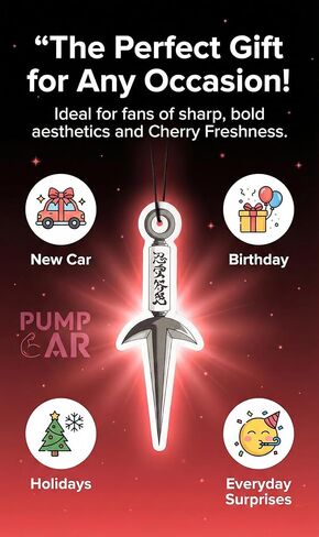 PumpCar 2 pieces Ninja Kunai double-sided hanging Japanese anime cherry-scented One Piece car air freshener Cool for rearview mirror Car Interior Accessories Household Gifts in Kuwait