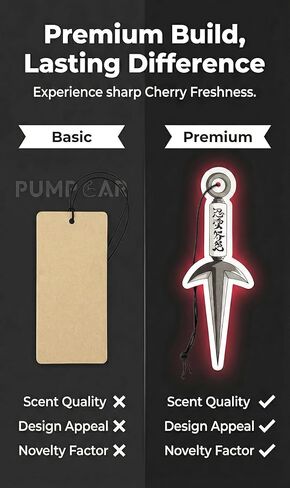 PumpCar 2 pieces Ninja Kunai double-sided hanging Japanese anime cherry-scented One Piece car air freshener Cool for rearview mirror Car Interior Accessories Household Gifts in Kuwait