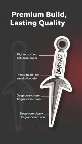 PumpCar 2 pieces Ninja Kunai double-sided hanging Japanese anime cherry-scented One Piece car air freshener Cool for rearview mirror Car Interior Accessories Household Gifts in Kuwait