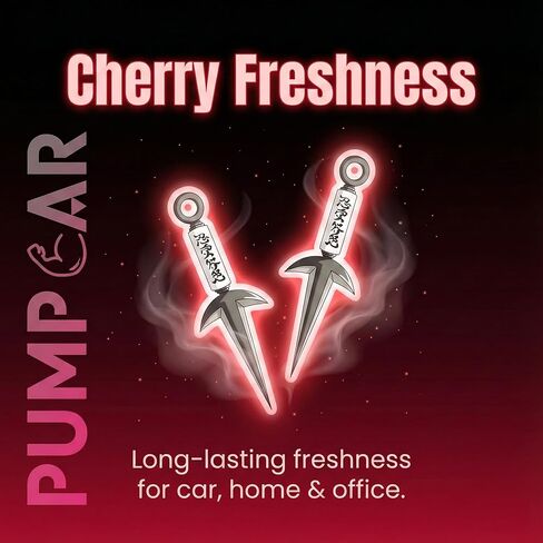PumpCar 2 pieces Ninja Kunai double-sided hanging Japanese anime cherry-scented One Piece car air freshener Cool for rearview mirror Car Interior Accessories Household Gifts in Kuwait