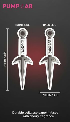 PumpCar 2 pieces Ninja Kunai double-sided hanging Japanese anime cherry-scented One Piece car air freshener Cool for rearview mirror Car Interior Accessories Household Gifts in Kuwait