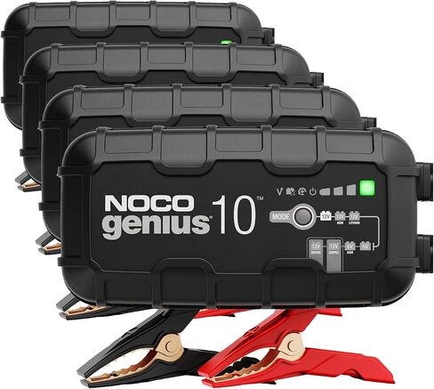 NOCO GENIUS10, 10A Smart Car Battery Charger, 6V and 12V Automotive Charger, Battery Maintainer, Trickle Charger, Float Charger and Desulfator for AGM, Motorcycle, Lithium and Deep Cycle Batteries in Kuwait