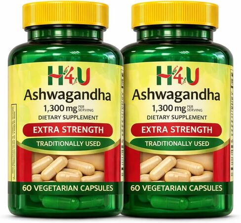 Ashwagandha Dietary Supplement, 1300 mg, 60 Vegetarian Capsules in Saudi Arabia