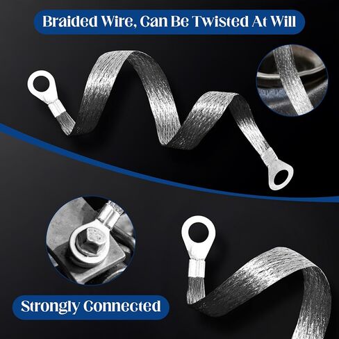 16PCS Ground Straps,10/12Inch Engine Universal Automotive Grounding Cable Straps Suitable for Most Cars in Kuwait