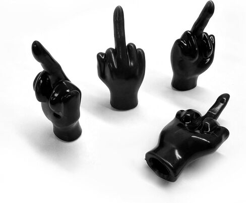 4 PCS Middle Finger Valve Stem Cap, Rubber Middle Finger Tire Valve Caps Decorative Covers, Personalized Fingers Wheel Stem Covers for Most Vehicles, Car Accessories in Kuwait