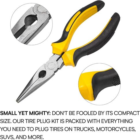 أدوات بولدير - مجموعة إصلاح الإطارات المدمجة مع حقيبة تخزين مول. مجموعة قابس إطارات عالمية عالية التحمل، وتخزن بسهولة داخل UTV أو ATV أو شاحنة أو الدراجات النارية أو معدات الهبوط أو RV in Kuwait