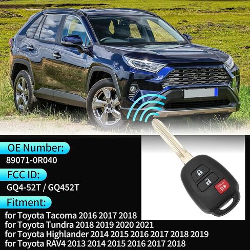 X AUTOHAUX GQ4-52T GQ452T Replacement Keyless Entry Remote Smart Key Fob for Toyota RAV4 2013-2018 for Toyota Tacoma 2016-2018 89071-0R040 H Chip 3Buttons 2Pcs in Saudi Arabia