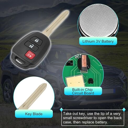 X AUTOHAUX GQ4-52T GQ452T Replacement Keyless Entry Remote Smart Key Fob for Toyota RAV4 2013-2018 for Toyota Tacoma 2016-2018 89071-0R040 H Chip 3Buttons 2Pcs in Saudi Arabia