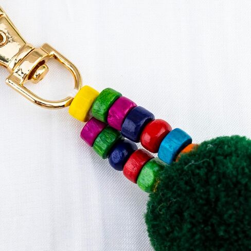 Beaded Bag Charm Pom Pom keychain Bag Accessories Cute Bag Charm Boho Gifts for Women Purse Charms Boho Keychain Charms for Purses Tassel Keychains for Mom Friends in Kuwait