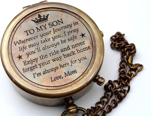 “ to My Son " Camping Compass-Engraved Compass-Graduation Day Gifts for Son-Son Birthday Gifts-Love Mom-Love Dad-Confirmation Gifts for Son-Gift for Teen Boys/Teenagers-Gift for Students. in Saudi Arabia
