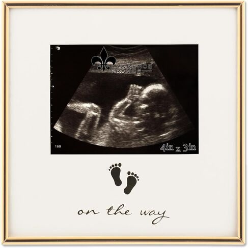 5x3 Sonogram - Ultrasound Gold Metla Picture Frame - On The Way Design in Saudi Arabia
