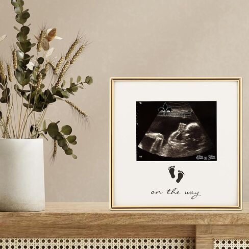 5x3 Sonogram - Ultrasound Gold Metla Picture Frame - On The Way Design in Saudi Arabia