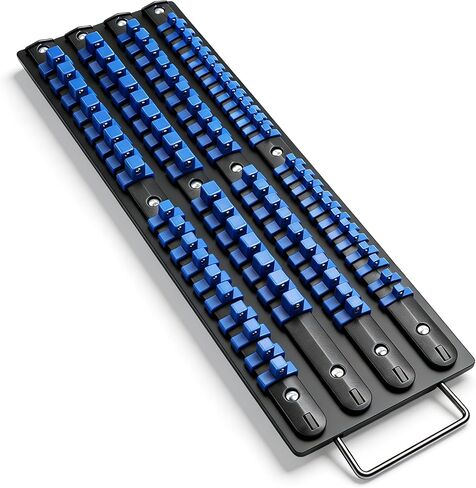 HORUSDY 3PC Double Sided Socket Organizer, 1/4-Inch, 3/8-Inch, 1/2-Inch, Premium Quality Socket Holders in Kuwait