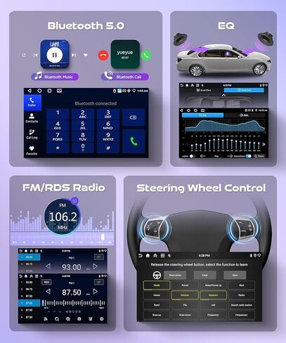 2G+64G Wireless Carplay Radio for Ford Escape Kuga 2007-2012, Rimoody Android 13 Car Stereo for Mazda Tribute 2007-2012 Android Auto 9 Inch Touchscreen GPS WiFi Bluetooth FM/RDS EQ + Backup Camera in Kuwait