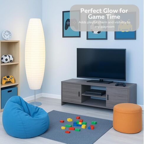 مجموعة مصابيح أرضية ورقية من LIGHTACCENTS - مصابيح ورقية - مصابيح أرضية من ورق الأرز - مصابيح أرضية ورقية لغرفة المعيشة تناسب ديكور الغرفة الحديثة مثالية لديكور غرفة النوم - بطول 59 بوصة (مجموعة من 2) in Kuwait