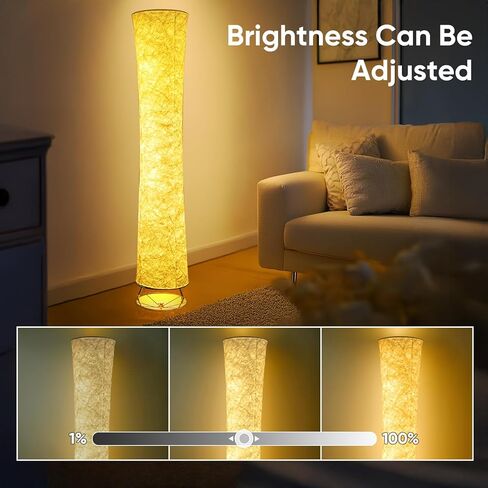 مصباح أرضي خفيف ناعم، 52 بوصة تصميم بسيط موردن 3 ألوان إضاءة LED للتحكم عن بعد مع غطاء قماش تايفك، سطوع قابل للتعديل لغرفة المعيشة وغرفة النوم وغرفة الألعاب in Saudi Arabia