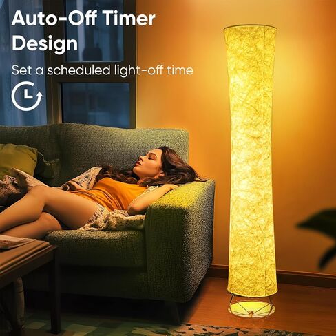 مصباح أرضي خفيف ناعم، 52 بوصة تصميم بسيط موردن 3 ألوان إضاءة LED للتحكم عن بعد مع غطاء قماش تايفك، سطوع قابل للتعديل لغرفة المعيشة وغرفة النوم وغرفة الألعاب in Saudi Arabia