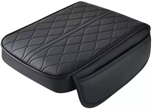 Center Console Armrest Cover Compatible with Volkswagen ID. Buzz 2025 Leather Car Armrest Cushion Pad Protector Black Interior Accessories,Coffee Brown in Saudi Arabia