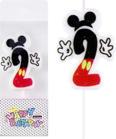 Mouse 2nd Birthday Candle, Mouse Number 2 Cake Candle Birthday Cake Topper for Mouse 2nd Birthday Party Decorations in Kuwait