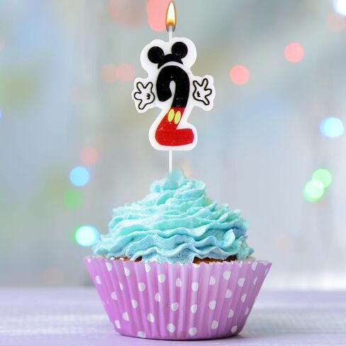 Mouse 2nd Birthday Candle, Mouse Number 2 Cake Candle Birthday Cake Topper for Mouse 2nd Birthday Party Decorations in Kuwait