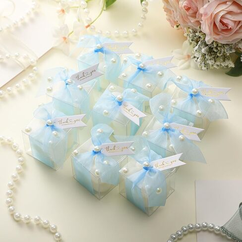 Nuanchu 30 Sets Bridal Shower Favors White 1.6" Mini Bubble Candles Wedding Favors Gifts for Guests Aesthetic Bubble Candles Baby Shower Favor with Thank You Card Ribbon for DIY Baptism Gift in Saudi Arabia