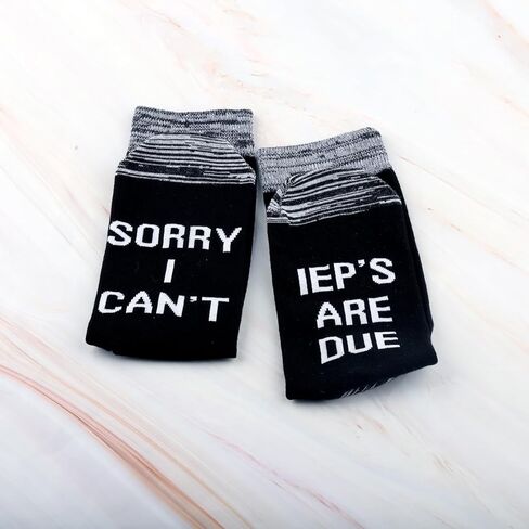 MNIGIU Special Education Teacher Gift 2 Pairs Sorry I Can't IEP'S Are Due Socks SPED Teacher Gift Speech Pathologist Socks in Saudi Arabia