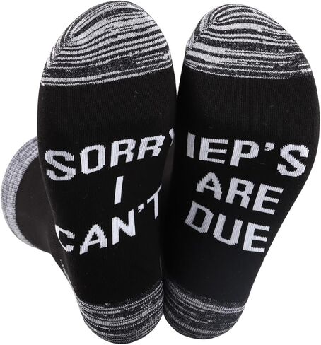 MNIGIU Special Education Teacher Gift 2 Pairs Sorry I Can't IEP'S Are Due Socks SPED Teacher Gift Speech Pathologist Socks in Saudi Arabia