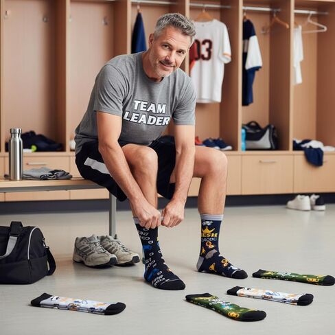 6 Pairs Coach Socks Bulk for Men Women Coach Sock Unisex Nylon Athletic Breathable Funny Colorful Cycling Gifts for Soccer Football Gymnastics Athletic Trainers Great Coach Socks in Saudi Arabia
