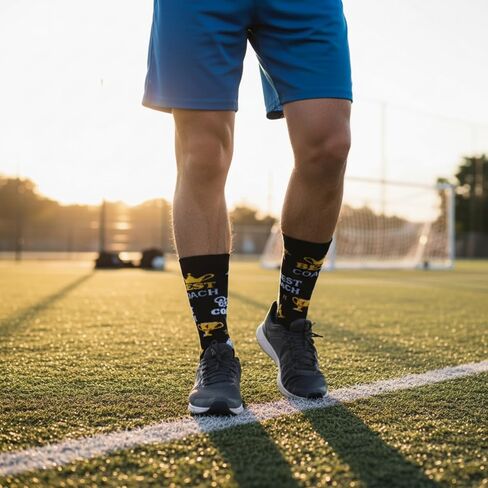 6 Pairs Coach Socks Bulk for Men Women Coach Sock Unisex Nylon Athletic Breathable Funny Colorful Cycling Gifts for Soccer Football Gymnastics Athletic Trainers Great Coach Socks in Saudi Arabia