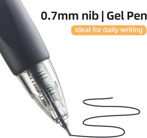 0.7mm Fine Point Gel Pens, Little Bulb Smooth Writing Black Ink Pens, 24 Pack Bulk Set with Quick Drying Ink & Comfort Grip for School, Office, Journaling Supplies in Kuwait